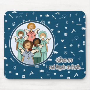 Tapis De Souris Nurses are real Angels on Earth Gift 