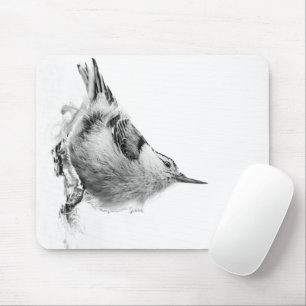Tapis De Souris Nuthatch, photo d'oiseaux blancs