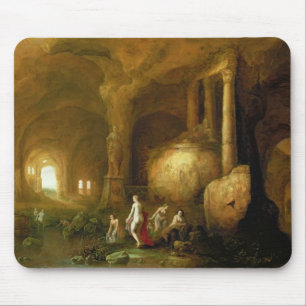 Tapis De Souris Nymphes se baignant par des ruines classiques