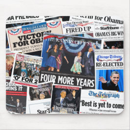 Tapis De Souris Obama gagne le collage de Front Page de réélection