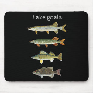 Tapis De Souris Objectifs de pêche du lac Musky Pike Walleye Petit