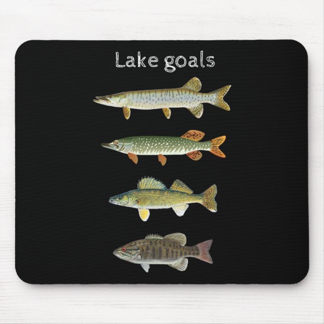 Tapis De Souris Objectifs de pêche du lac Musky Pike Walleye Petit (Devant)