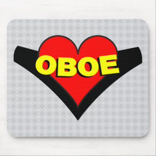 Tapis De Souris Oboe sur le coeur