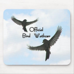 Tapis De Souris Observateur officiel d'oiseaux Ciel nuageux