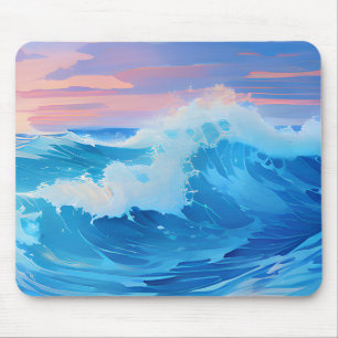 Tapis De Souris Océan Bleu au Coucher du Soleil