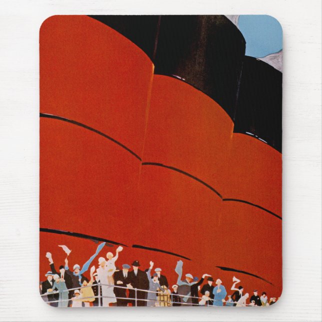 Tapis De Souris Ocean Liner Bon Voyage (Devant)
