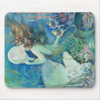 Tapis De Souris Océan nautique de perle vintage de la sirène W