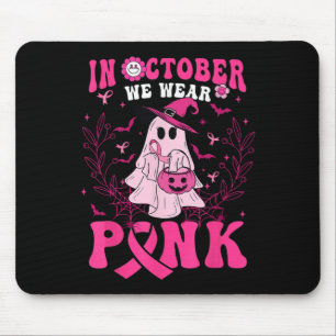 Tapis De Souris Octobre Nous Portons Chemise Rose Fantôme Hallowee