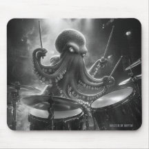 Tapis de souris Octopus Rock Batteur Monochrome