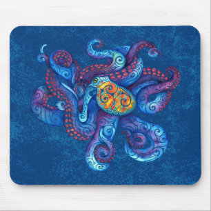 Tapis De Souris Octopus tourbillonnant