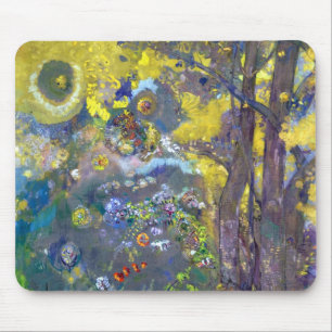 Tapis De Souris Odilon Redon sur un Arrière - plan jaune