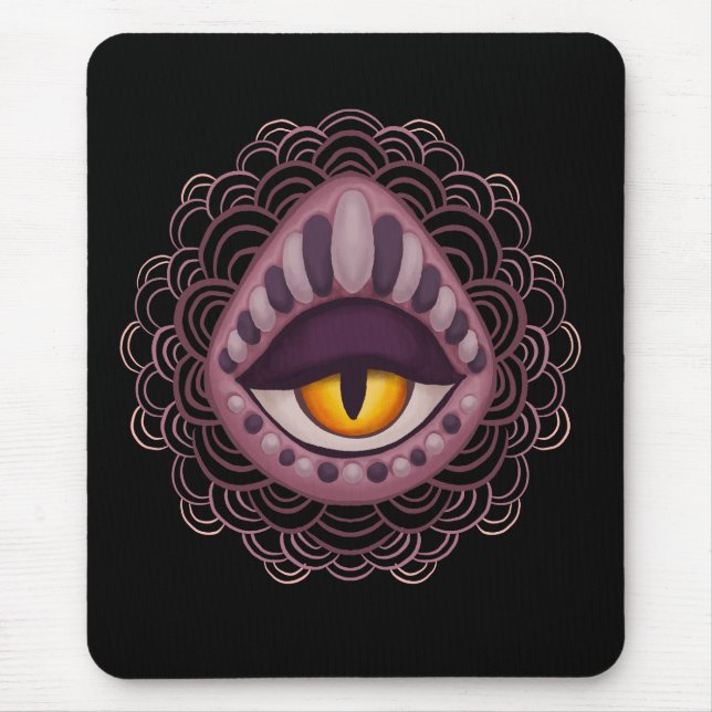 Tapis De Souris Oeil Éffrayant bizarre bizarre (Devant)
