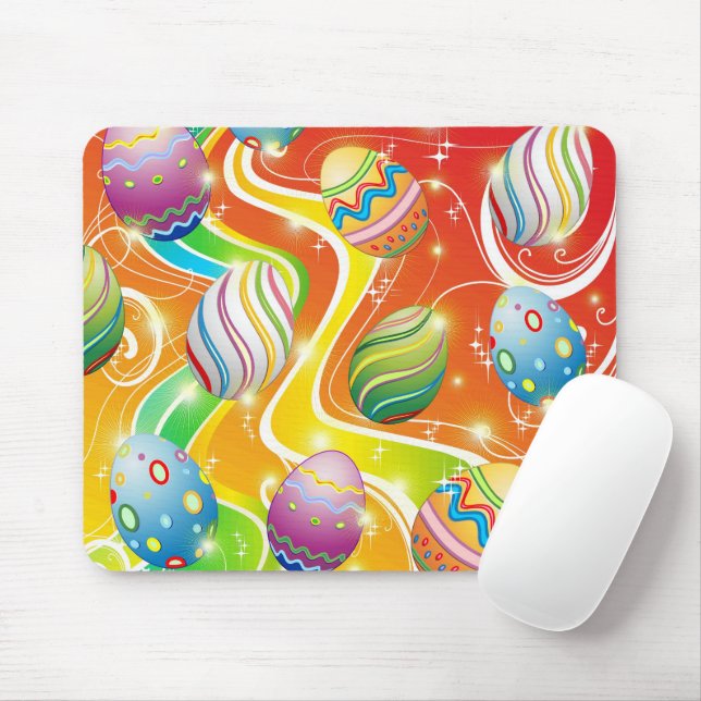 Tapis De Souris Œufs de Pâques Motif Festif Joyeux (Avec souris)