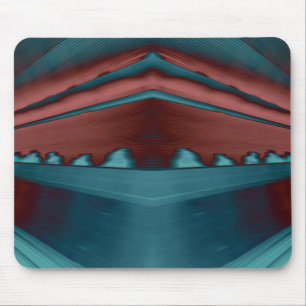 Tapis De Souris OEuvre futuriste cool et tendance en rouge et bleu