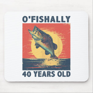 Tapis De Souris Officiellement 40 ans 1985 Pêche Pêcheur 40e