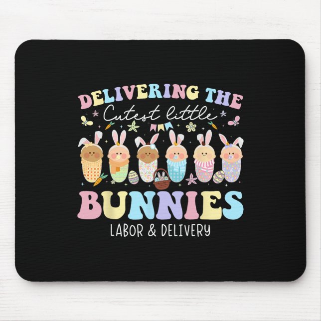 Tapis De Souris Offrir Les Plus Cuttes Bunnies Pâques Travail Et D (Devant)