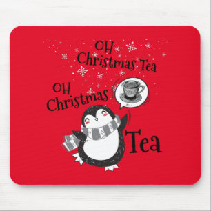 Tapis De Souris Oh Christmas Tea Penguin Lover - Boisson de thé