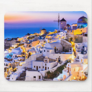 Tapis De Souris Oia Santorin Grèce