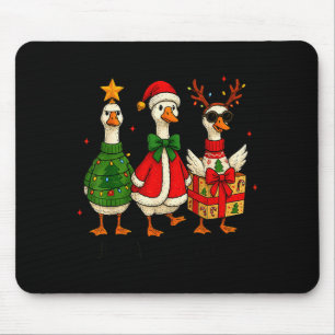 Tapis De Souris Oie de Noël drôle Jolly Oies Santa Renne X