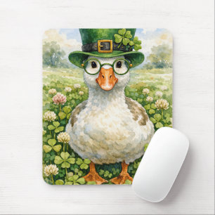 Tapis De Souris Oie Irlandaise dans Champ de Trèfle