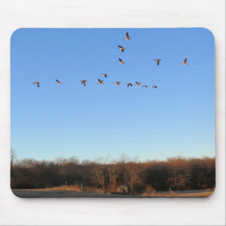 Tapis De Souris Oies canadiennes pilotant V Mousepad