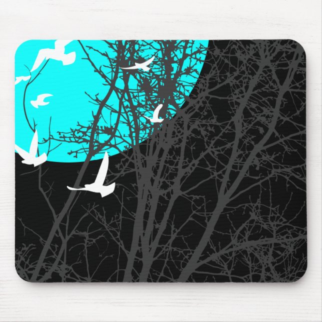Tapis De Souris oiseau à silhouette (Devant)