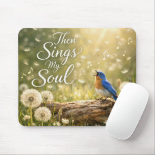 Tapis De Souris Oiseau Bleu Chantant Puis Chante Mon Âme