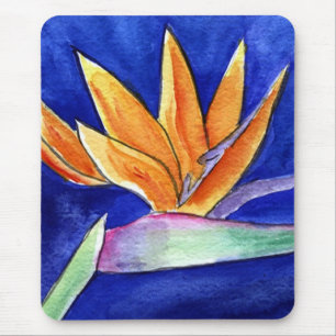 Tapis De Souris Oiseau de Paradis Fleur d'oeuvre Peinture Mousepad