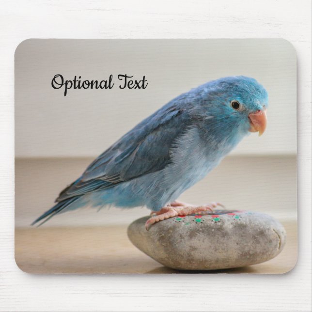 Tapis De Souris Oiseau de perroquet bleu personnalisé (Devant)