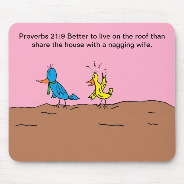 Tapis De Souris Oiseau d'épouse fou au mari Mousepad (Devant)