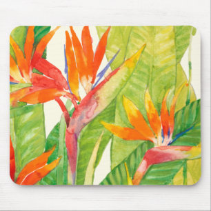 Tapis De Souris Oiseau des fleurs du paradis tropical