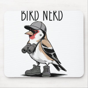 Tapis De Souris Oiseau Nerd Oiseau Drôle À L'Oiseau Observateur De