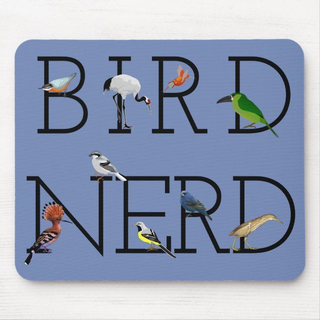 Tapis De Souris Oiseau Nerd trois (Devant)