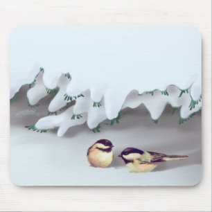 Tapis De Souris OISEAUX de NEIGE par SHARON SHARPE