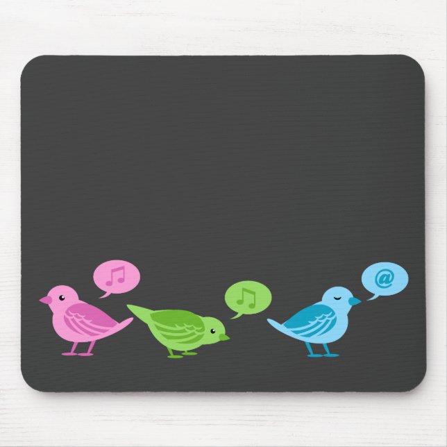 Tapis De Souris Oiseaux drôles de gazouillement de Bip-Bip-Bip (Devant)