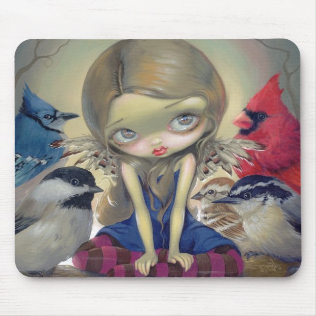 Tapis De Souris Oiseaux" Mousepad "de jardin (Devant)