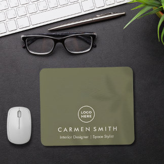 Tapis De Souris Olive vert personnalisé moderne avec logo