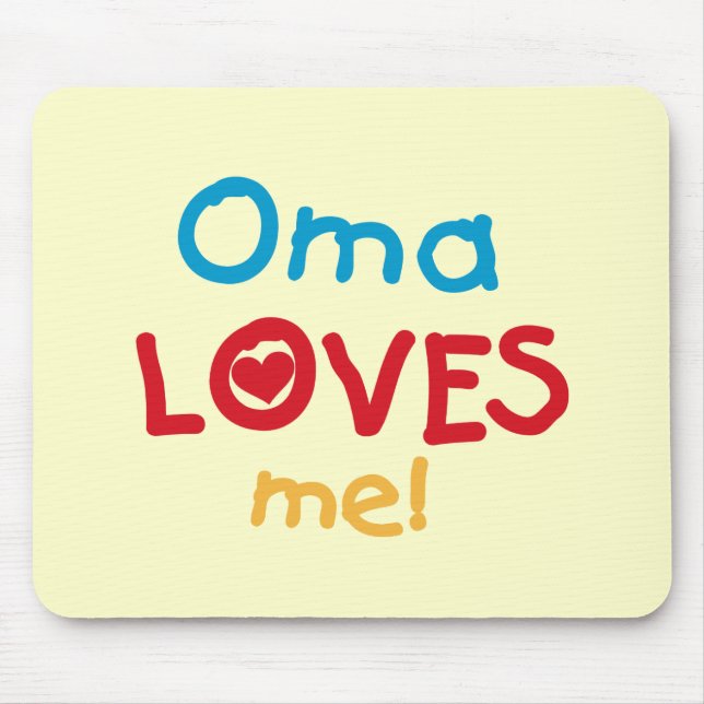 Tapis De Souris Oma aime mes t-shirts et cadeaux (Devant)