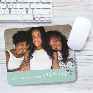 Tapis De Souris On aime maman, photo vert clair