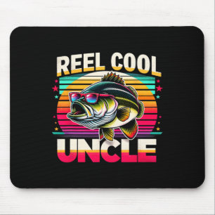Tapis De Souris Oncle drôle de pêche B Reel Cool Oncle Fête des Pè