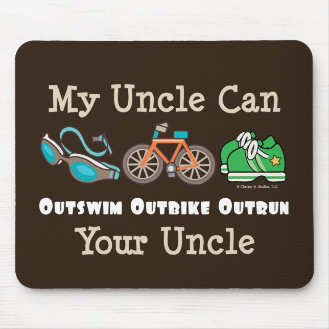 Tapis De Souris Oncle Outswim Outbike Outrun Triathlon Mousepad (Devant)