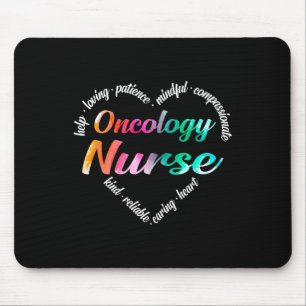 Tapis De Souris Oncologie Infirmière Coeur Mot Cloud Aquarelle Arc