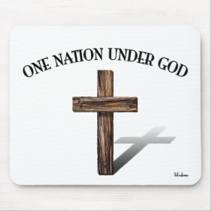 Tapis De Souris One Nation Under God with rugged cross