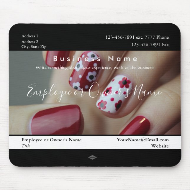 Tapis De Souris Ongles managées Promo Business Photo Mousepad (Devant)