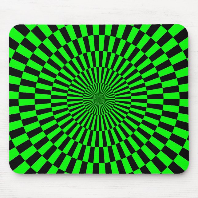 Tapis De Souris Op Art - Vert et Noir (Devant)