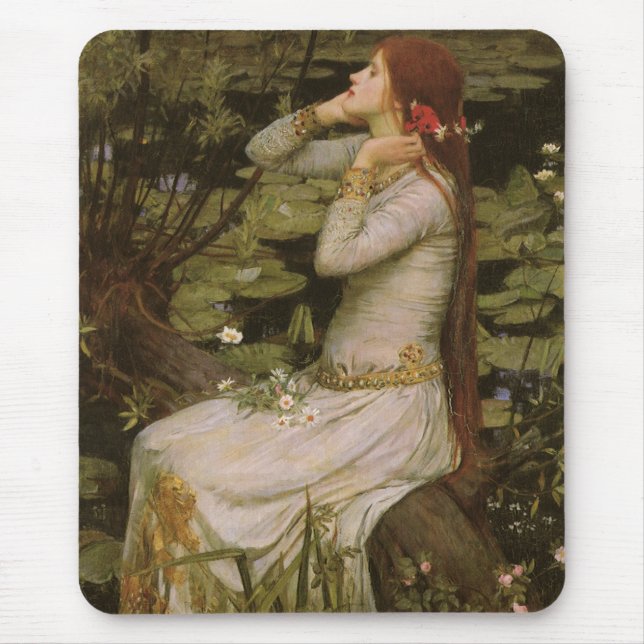 Tapis De Souris Ophélie par l'étang par John William Waterhouse (Devant)
