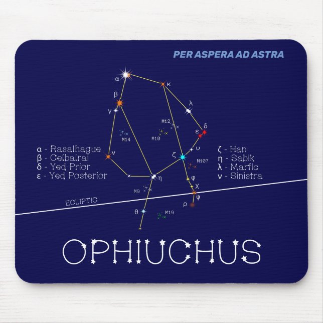 Tapis De Souris Ophiuchus de constellation zodiaque (Devant)