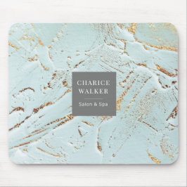 Tapis De Souris or bleu texturé monogramme moderne Mousepad