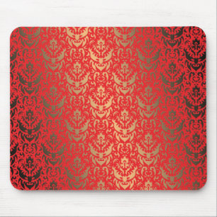 Tapis De Souris Or élégant de miroitement de Faux et damassé ro