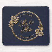 Or élégant personnalisé épousant | Mousepad